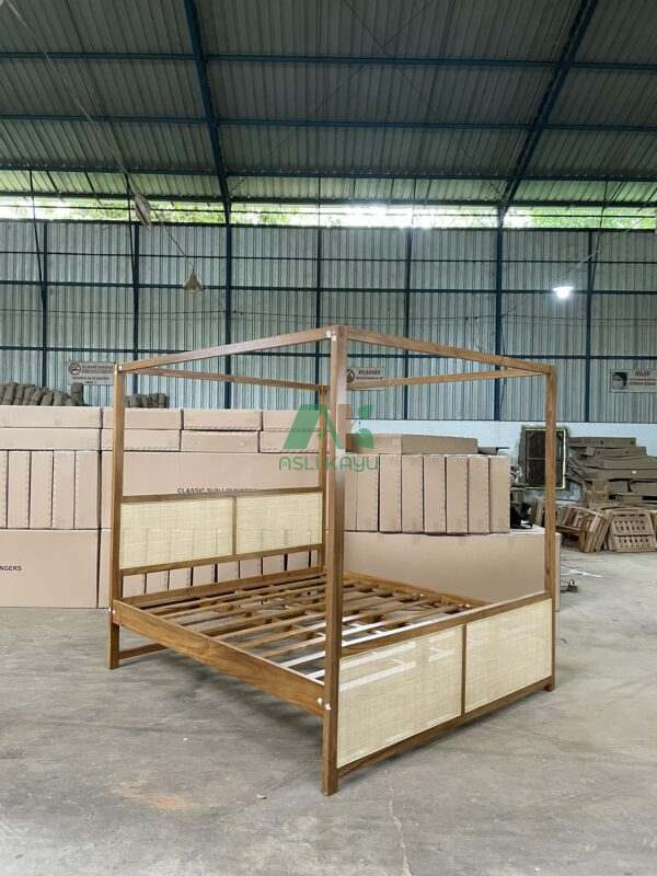 kanopi rattan bedframe tempat tidur kanopi rotan