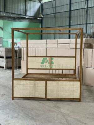 kanopi rattan bedframe tempat tidur kanopi rotan