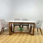 AKDN42-MALAKA MARBLEDINING SET 4 KURSI