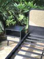 rattan bed frame minimalist tempat tidur minimalis rotan retro