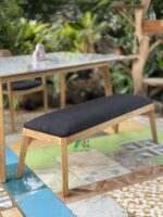 AKDN19-MEJA MAKAN MARMER 2 KURSI DAN BENCH