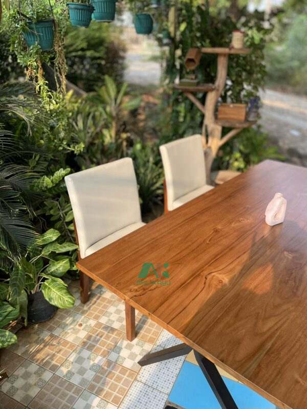 AKDN18-MEJA MAKAN SOLID 2 KURSI DAN BENCH