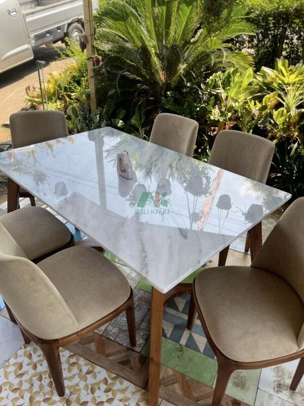 AKDN01 Kursi Makan Marmer 6 kursi