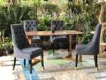 AKDN17-Meja Makan Solid 4 Kursi Sofa