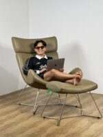 INDUSATRIAL LOUNGE  WITH OTTOMAN - AKDC114